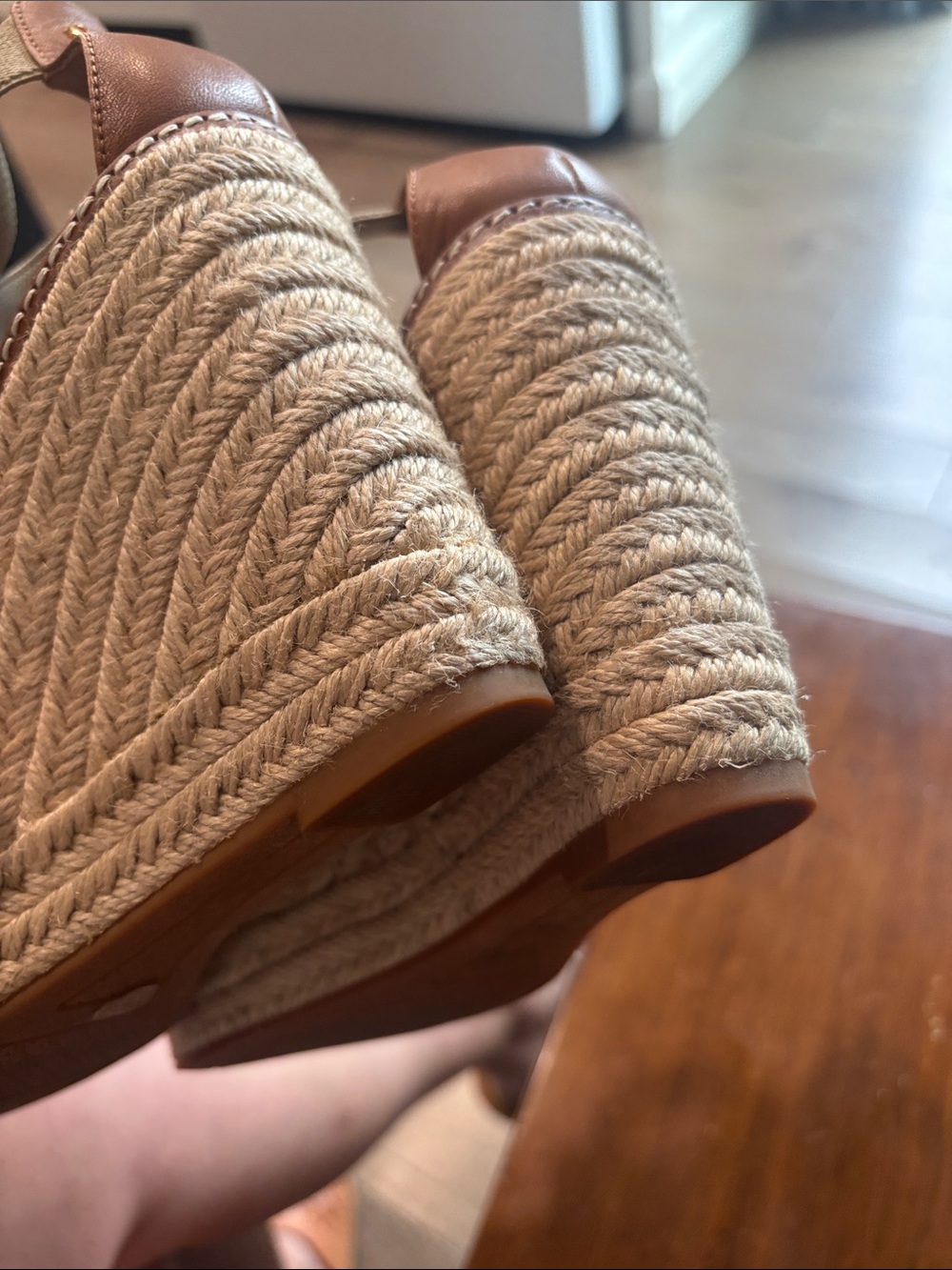 Tory Burch Beige Crisscross Espadrille Wedge Sandals - Women - Picture 9 of 10